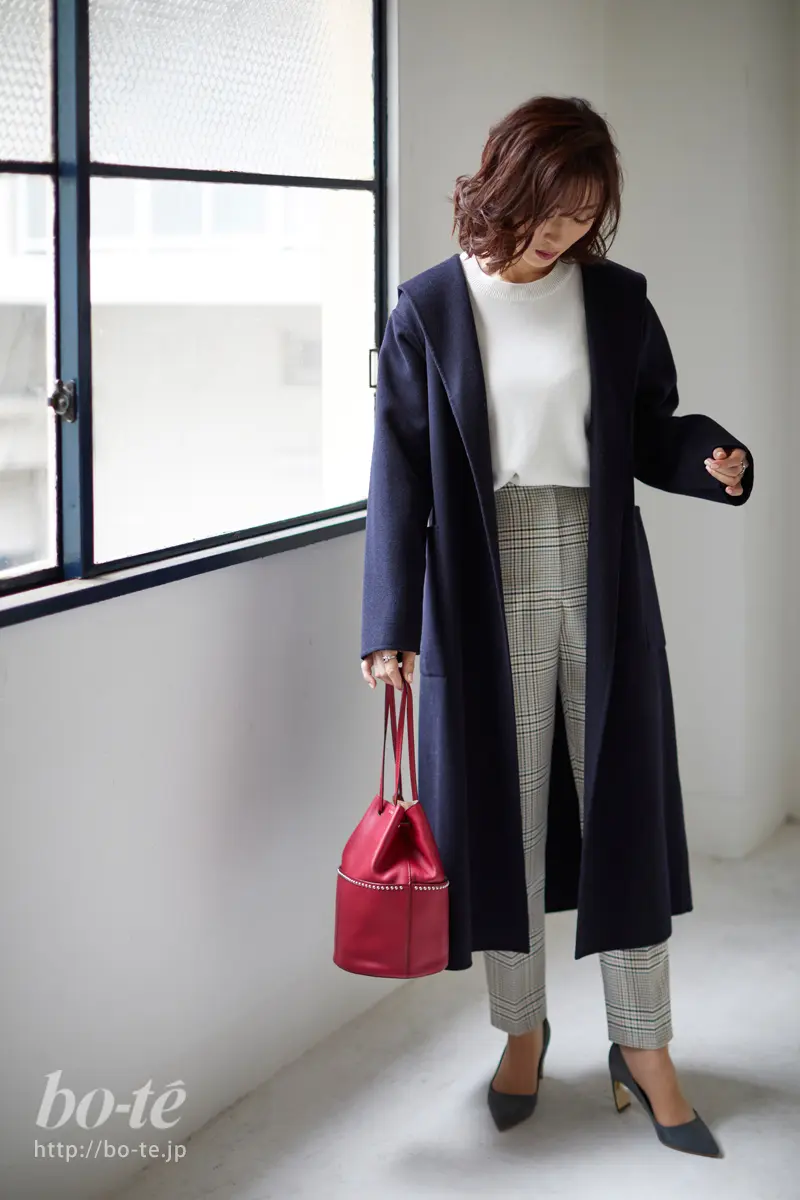 J&M Davidson ニットコート ネイビー美品（コート｜J&M DAVIDSON