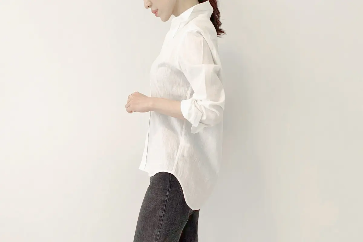 希少S✨美品✽フランク&アイリーン バリー 白シャツ コットン シワ加工 長袖 希少S✨美品✽フランク&アイリーン バリー 白シャツ コットン シワ加工