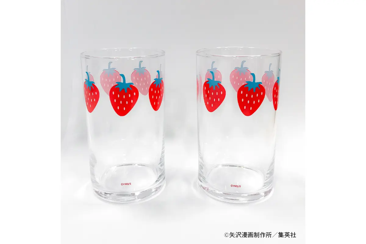 【矢沢あい展限定受注生産】複製原画と会場グッズのいちごのペアグラスセット ファン垂涎！「ALL TIME BEST 矢沢あい展」オリジナルグッズを紹介