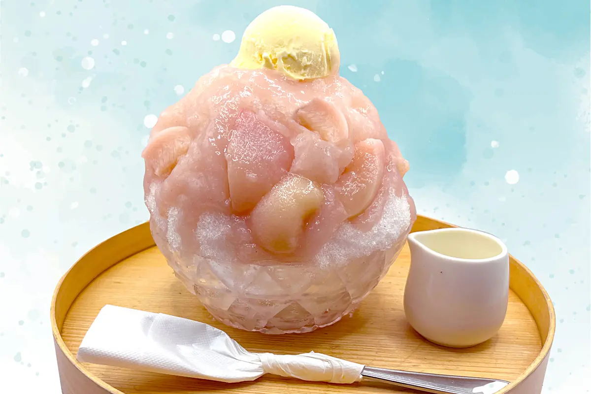 ブランド桃を贅沢に！かき氷専門店「しろいくも梅田」の新作桃かき氷が