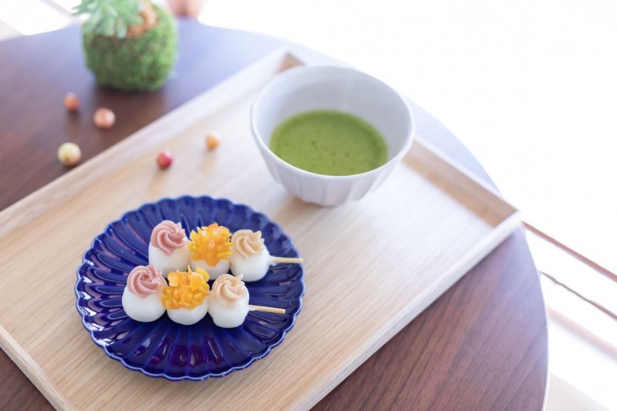 オーハギーの抹茶とフラワー団子