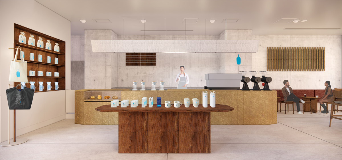 ブルーボトルコーヒー心斎橋カフェの店内