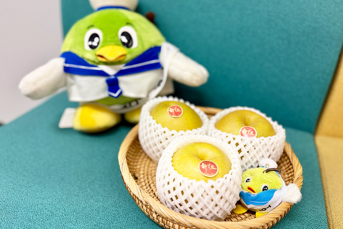 トリピーと鳥取県産の梨