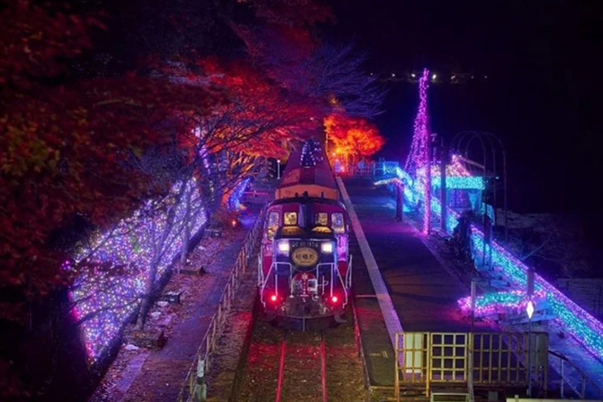 きらめく嵯峨野の夜を走る！京都トロッコ列車「光の幻想列車」期間限定運行