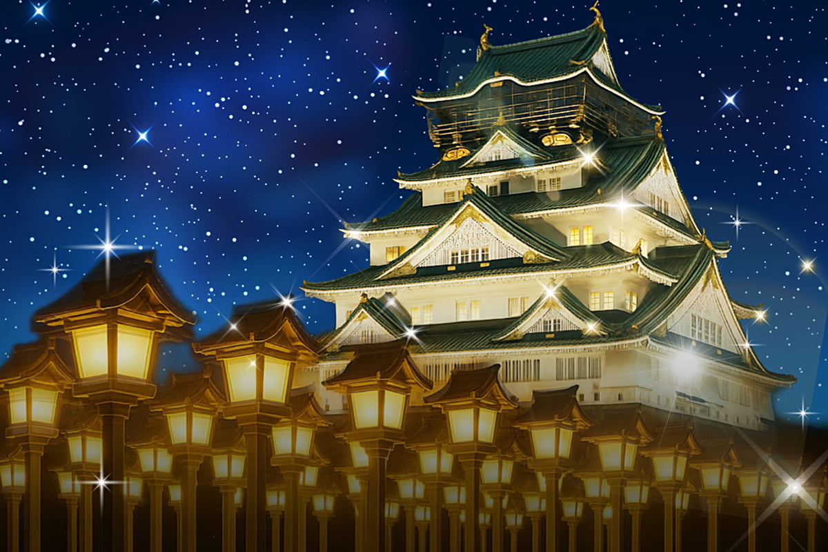 夜の大阪城を背景に！光と歴史が織りなす「大阪城イルミナージュ」11月開幕