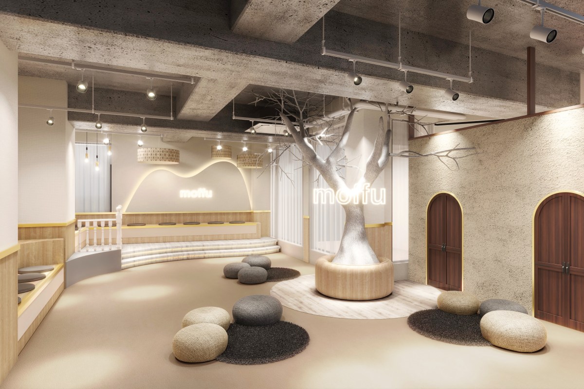 「サモエドカフェmoffu 大阪心斎橋店」の店内