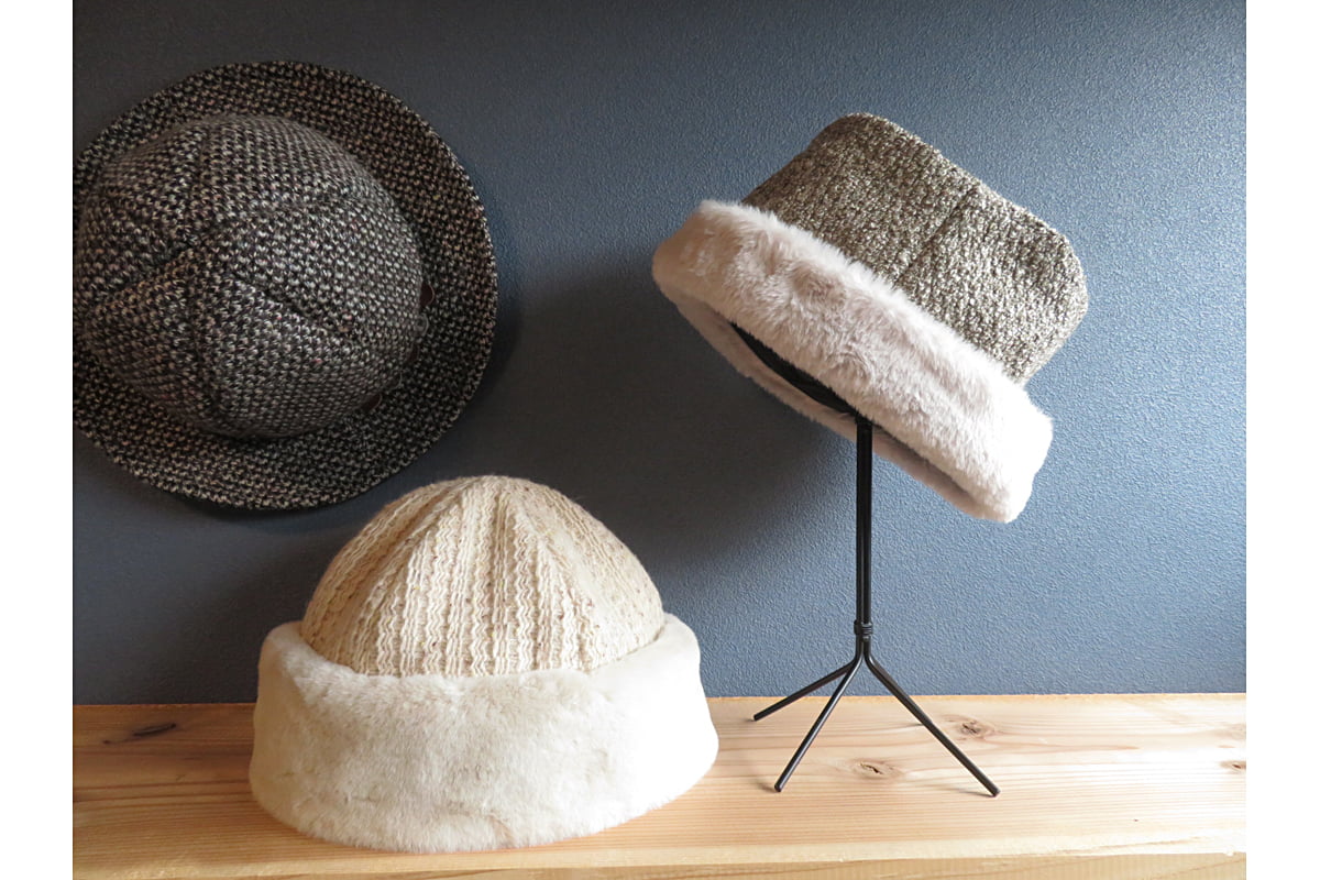 ハンドメイドの帽子