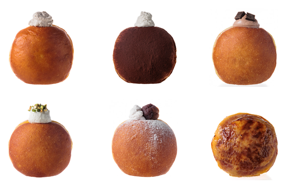 様々なフレーバーの生ドーナツ