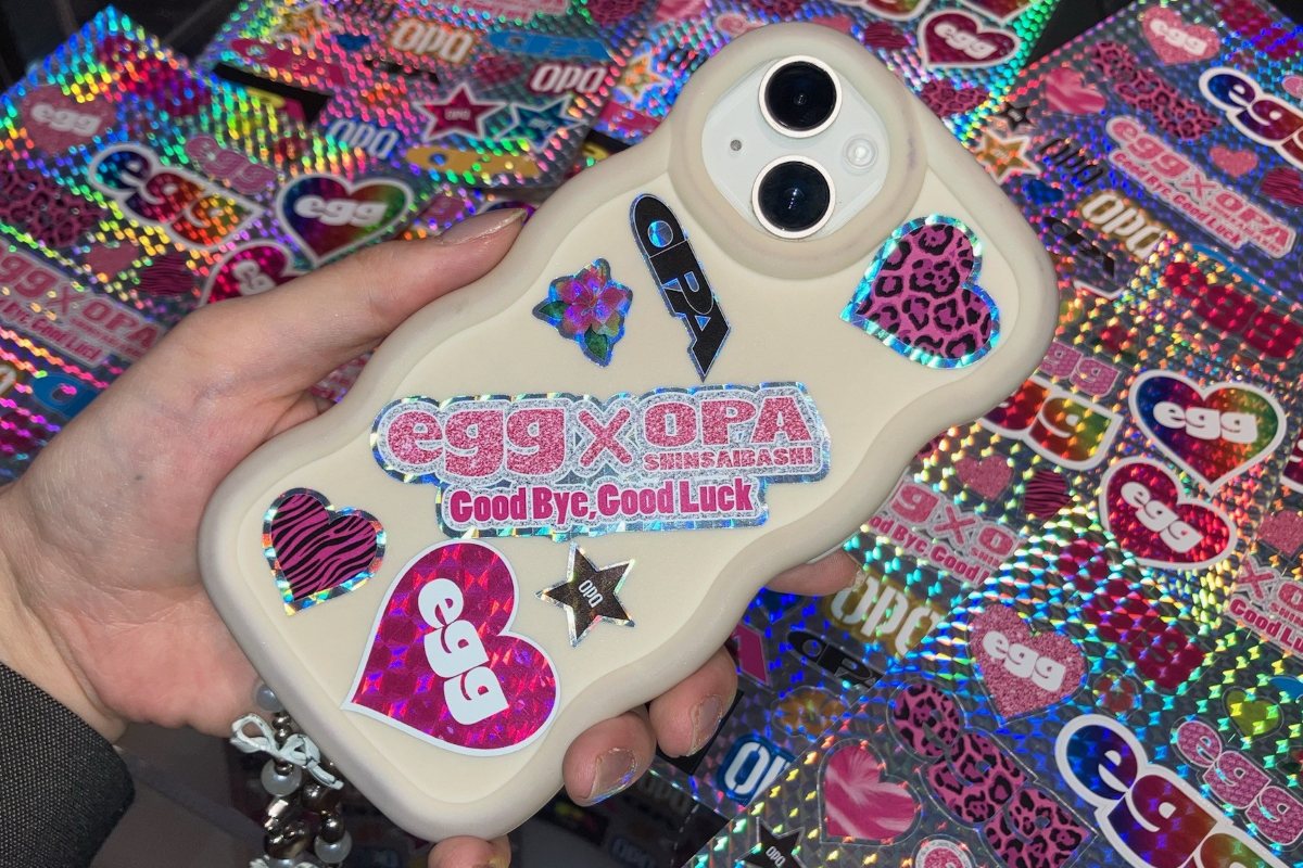 eggと心斎橋オーパのコラボデザインステッカー