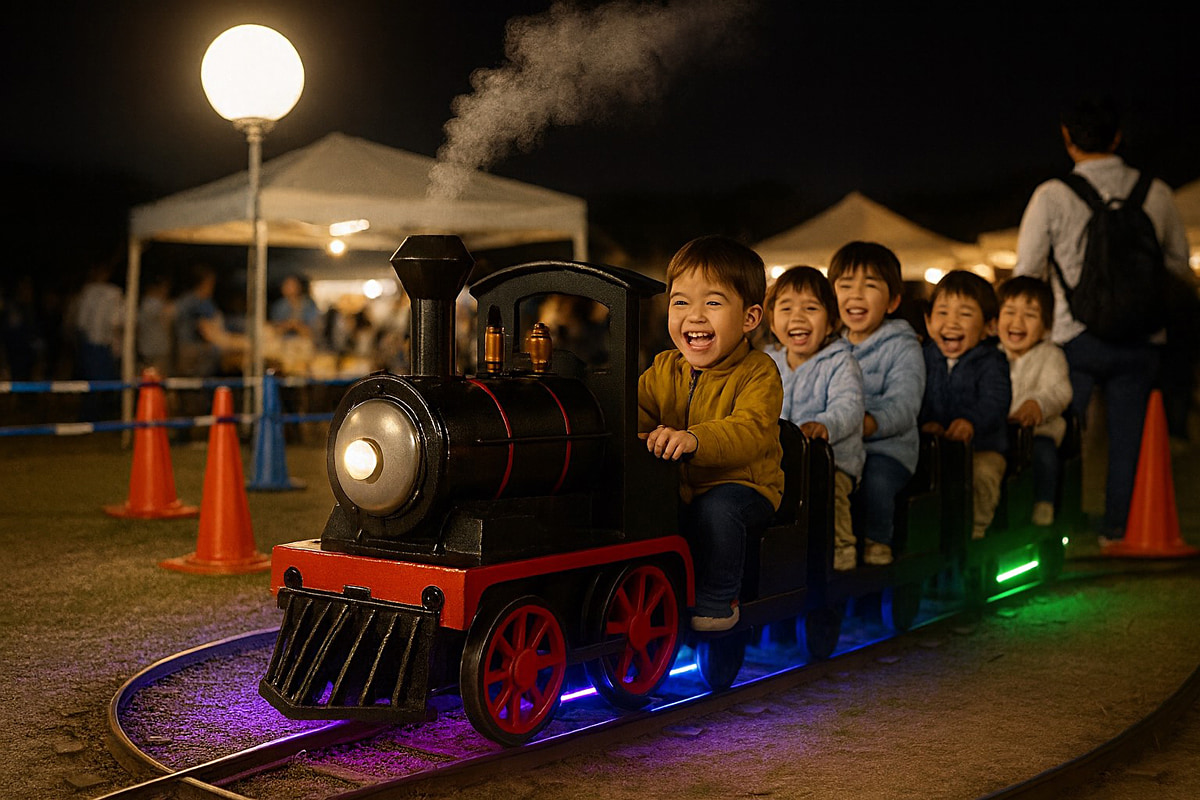 機関車に乗る子どもたち