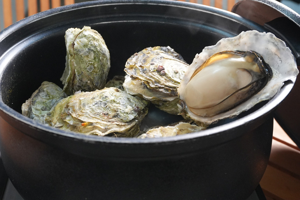 寒い冬でも快適！屋内型「牡蠣小屋ブルーテラス」が二色の浜に期間限定オープン