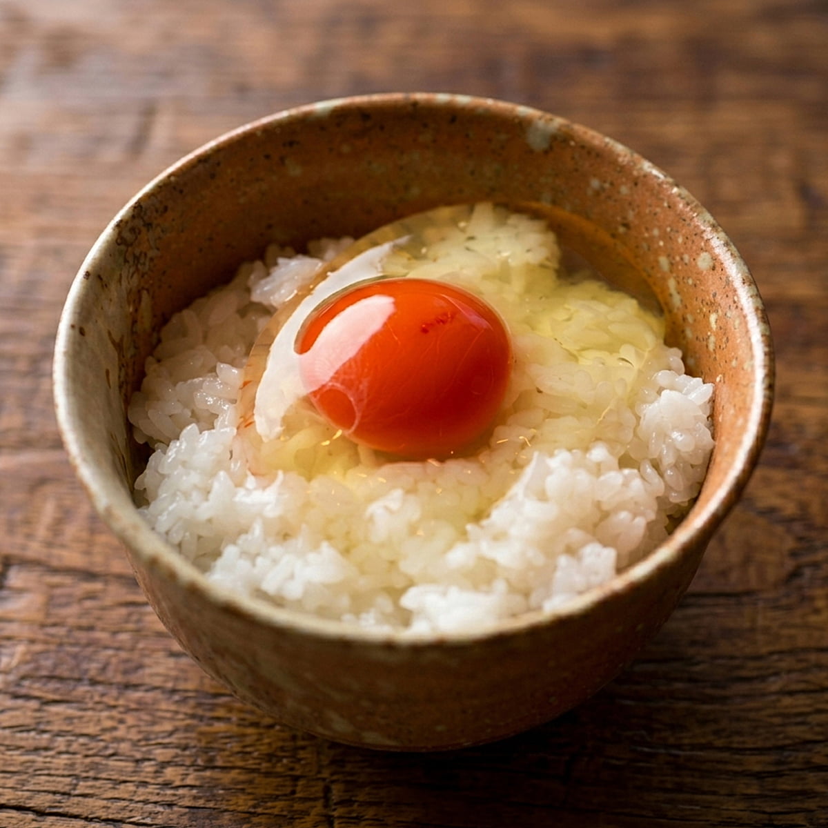 希少なアローカナ卵を使用した卵かけごはん