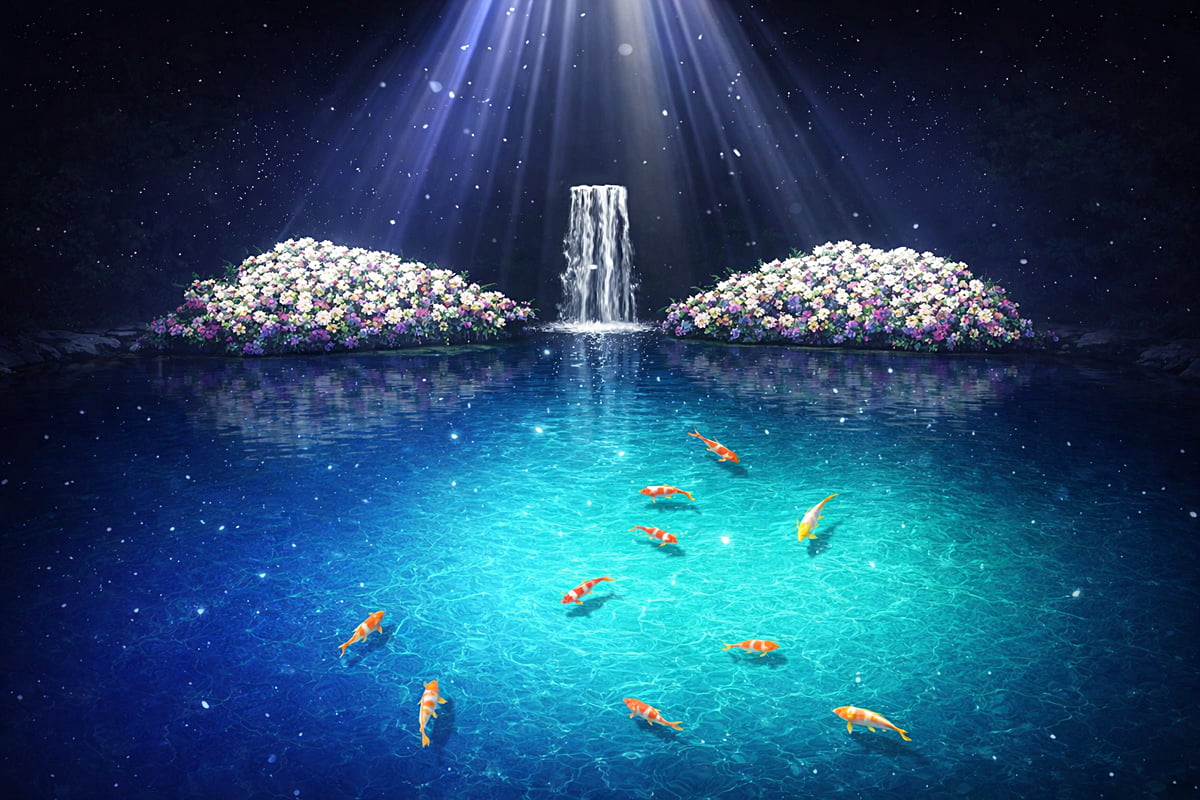 ねねとまつの絆を表現したプロジェクションマッピング