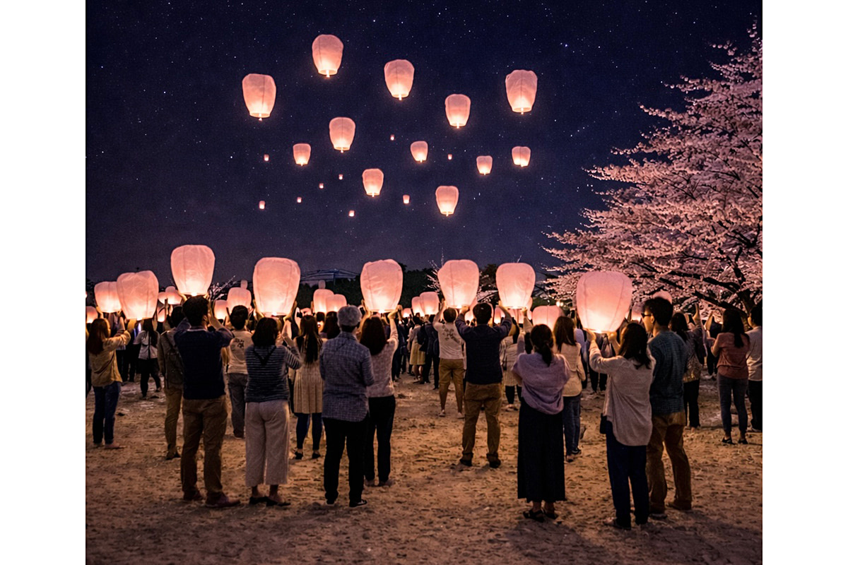 桜色スカイランタン「