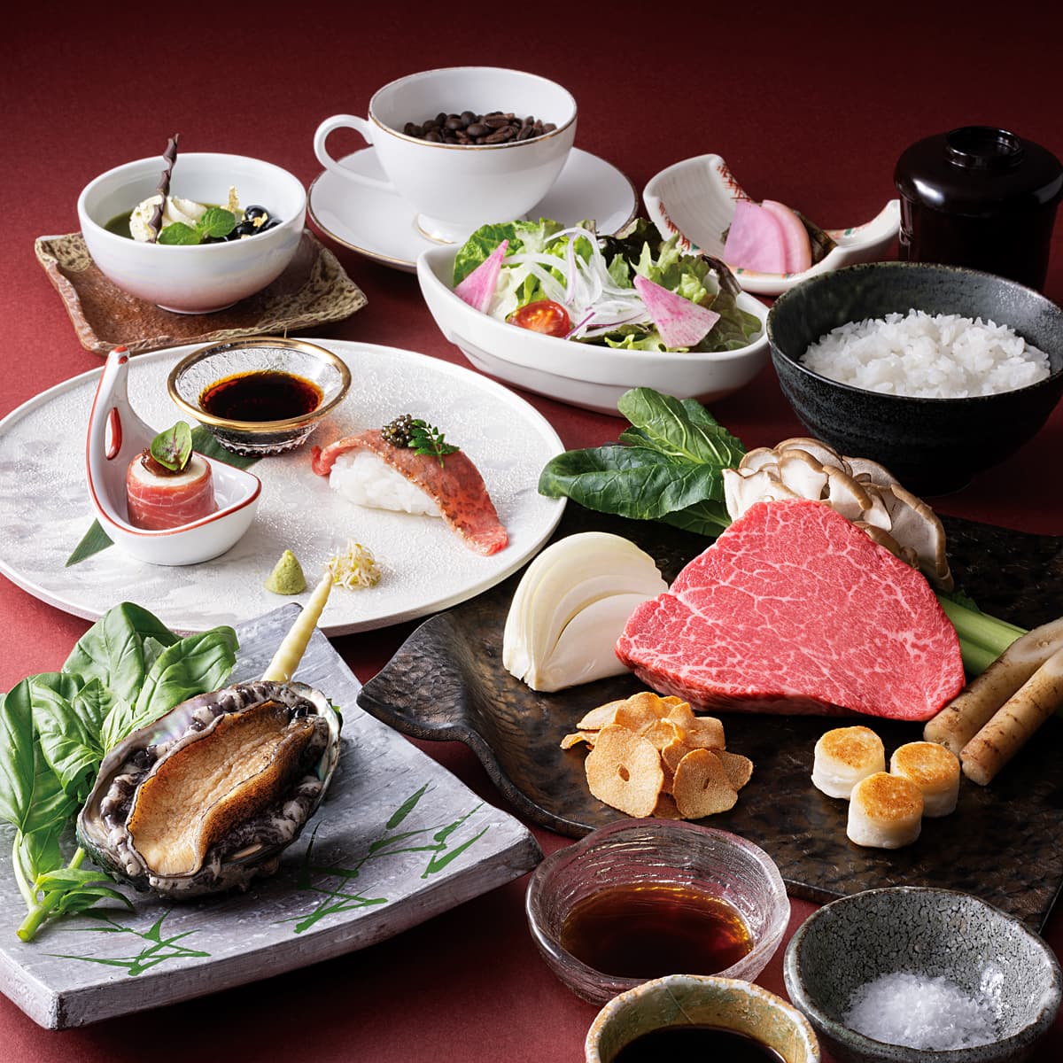 鉄板焼き風雅のペアコース