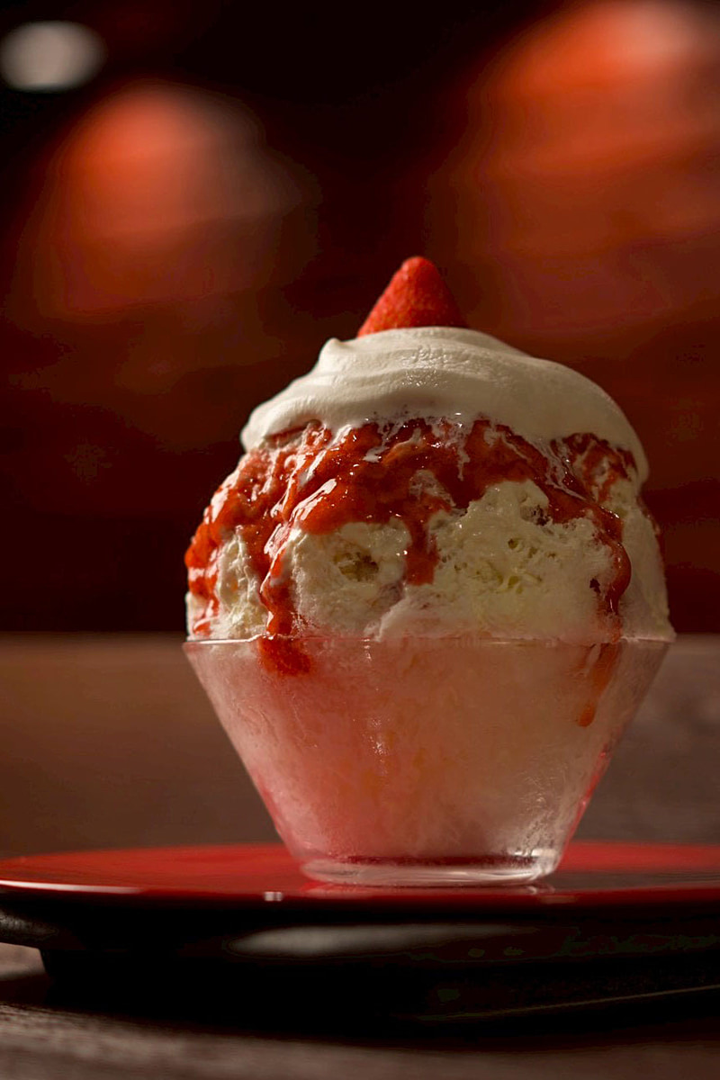 かき氷のいちごのマスカルポーネ