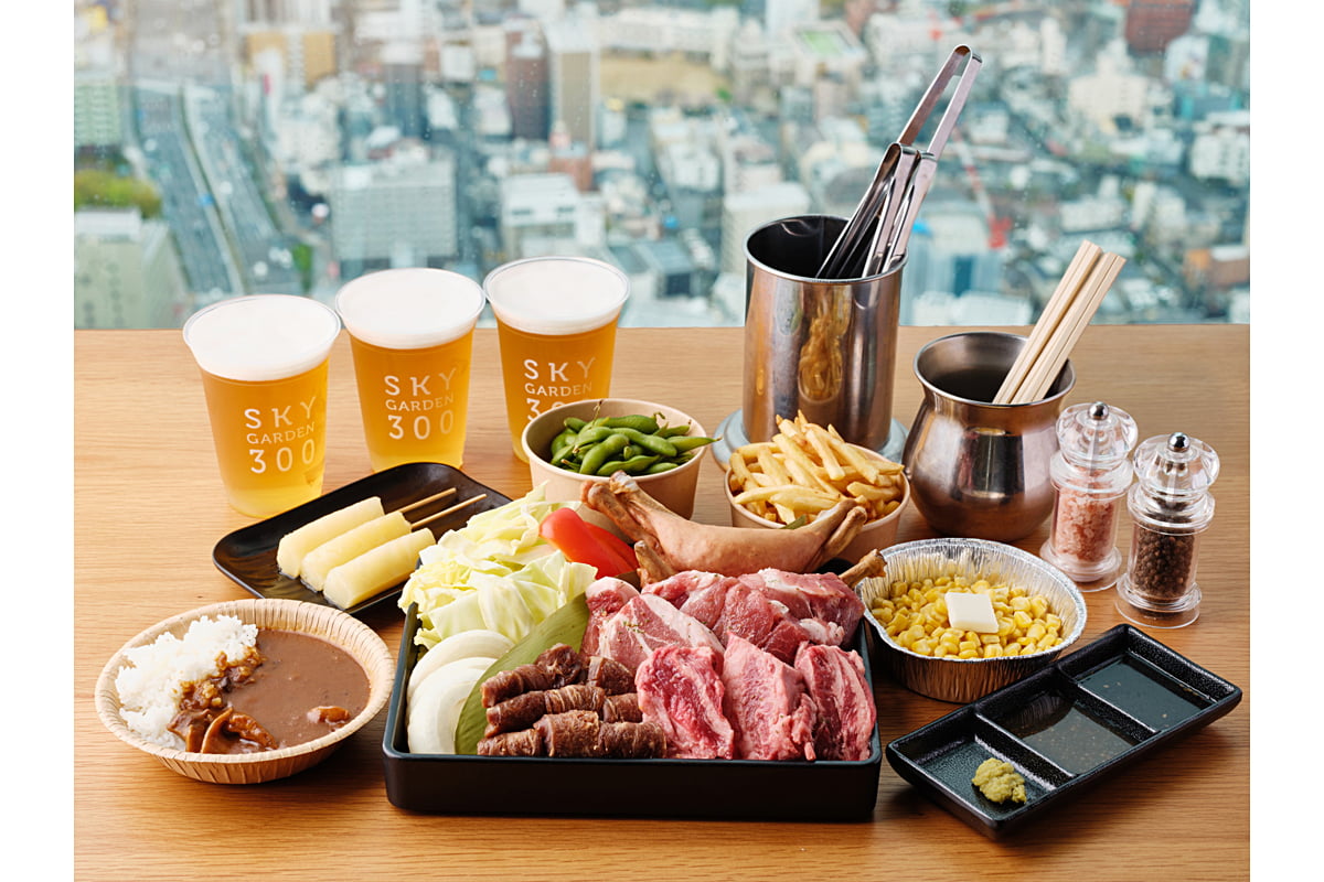 厚切りカルビアンド牛ハラミの四種盛りスタンダードバーベキュープラン