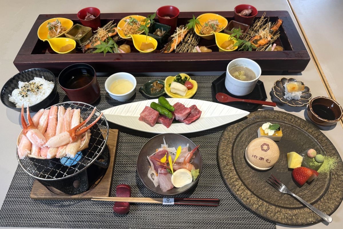 山陰湯村温泉 湧泉の宿 ゆあむの夕食