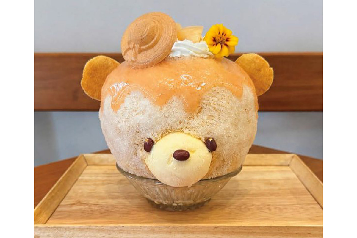 まるごと桃と紅茶なテディベア氷
