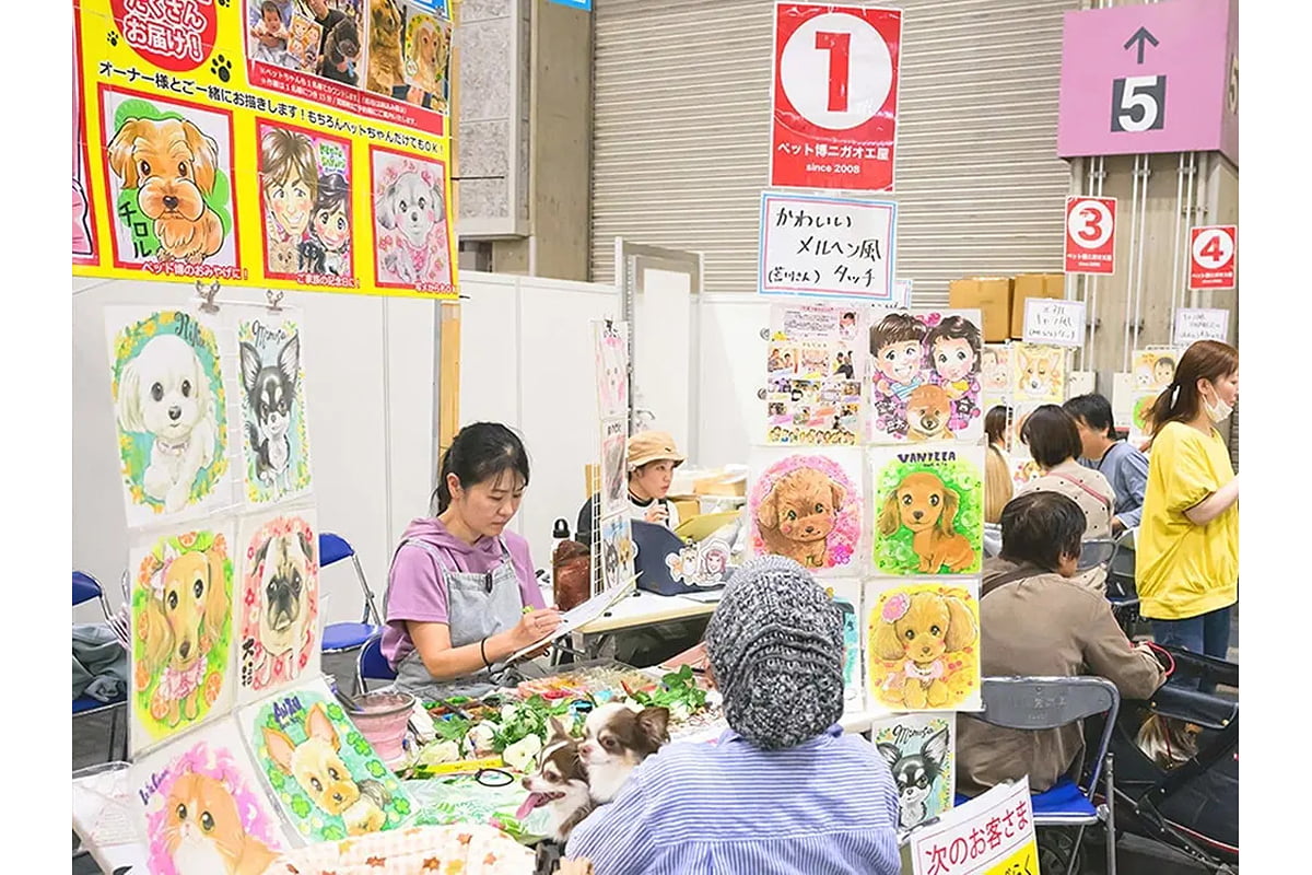 ペット博の似顔絵コーナー