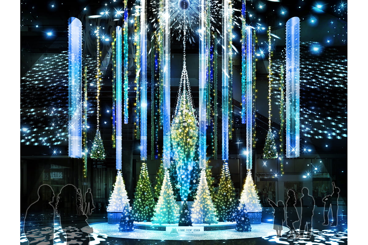 クリスマスツリーのライティングショー